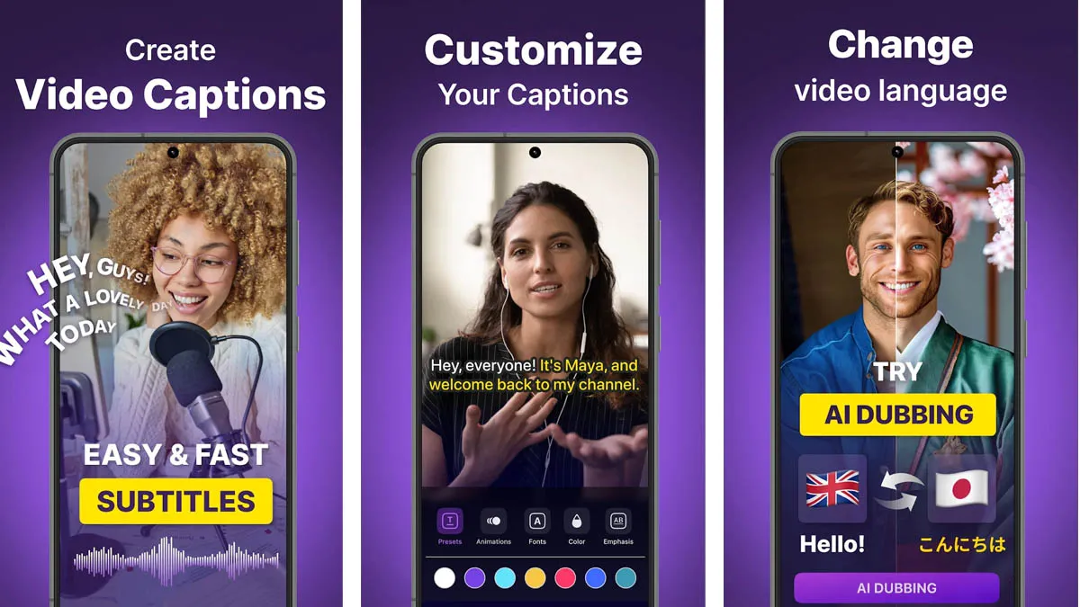 برنامه زیرنویس Dubs: Captions for Videos