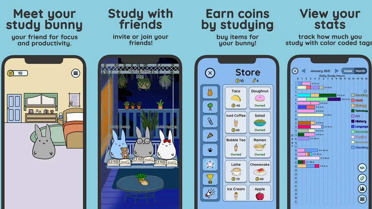 برنامه Study Bunny: Focus Timer 