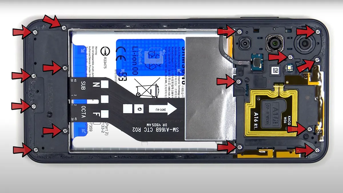 samsung a16 5g teardown 5 کالبدشکافی گوشی سامسونگ A16 5G