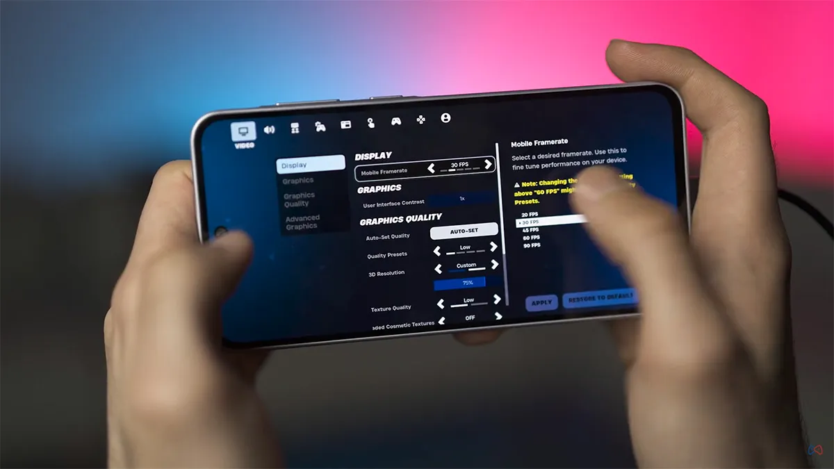 samsung a36 gaming test fortnite setting تست گیمینگ گوشی A36 سامسونگ