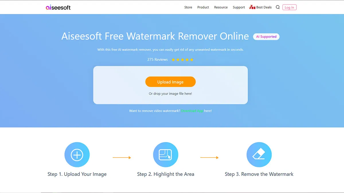 Aiseesoft Free Watermark Remover Online