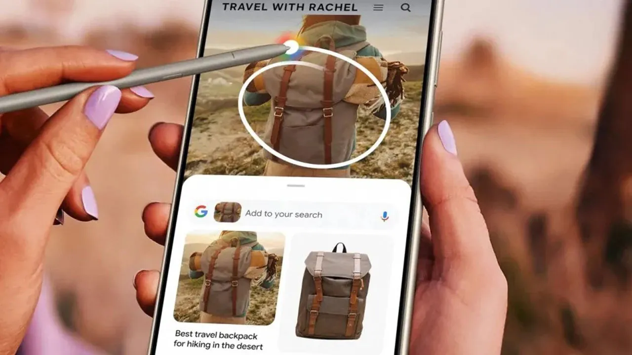 ۲. Circle to Search: دور هرچیزی که می‌بینی خط بکش و پیداش کن!