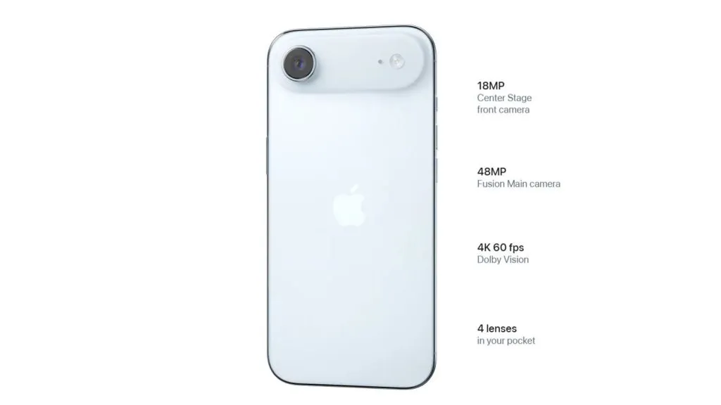 مشخصات دوربین آیفون ایر