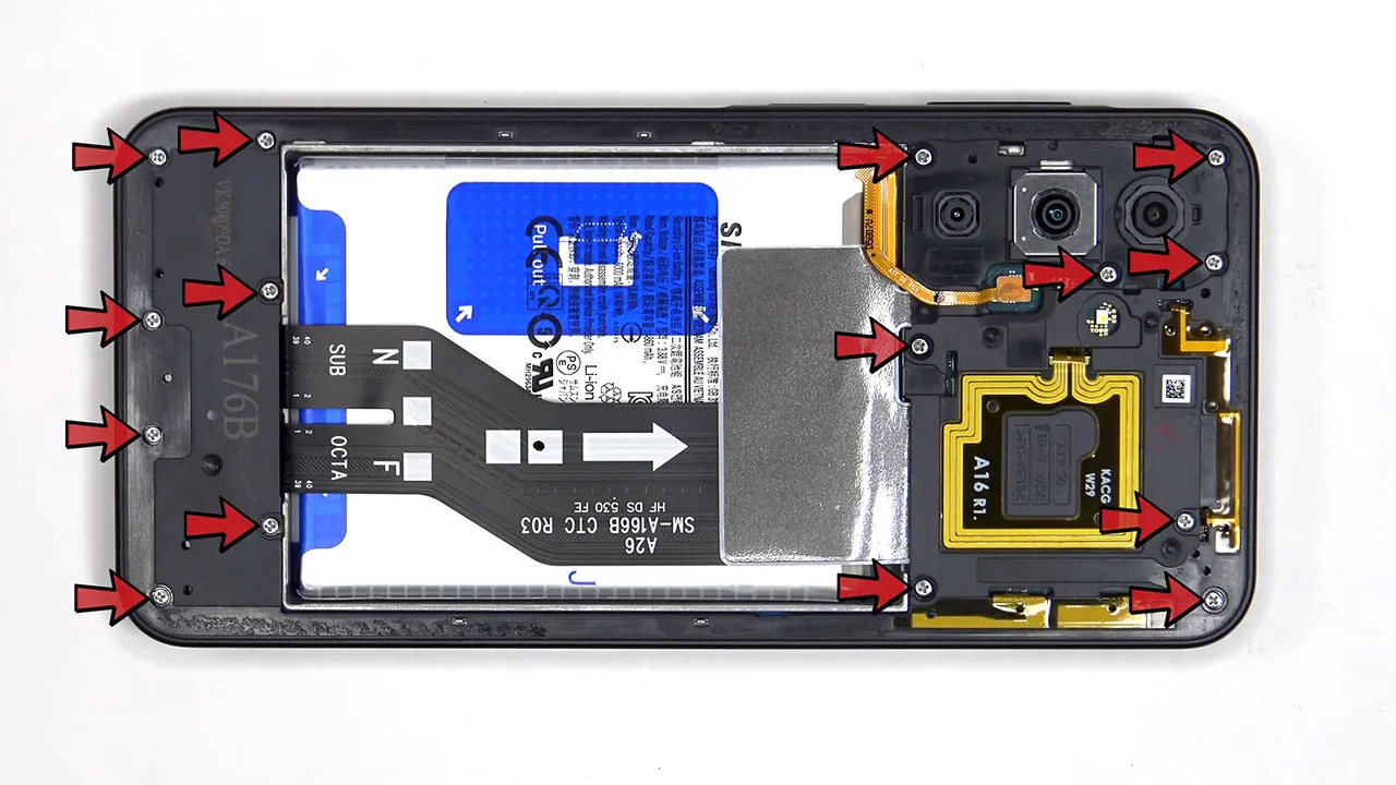 samsung a17 5g teardown 4 کالبدشکافی گوشی Samsung A17 5G