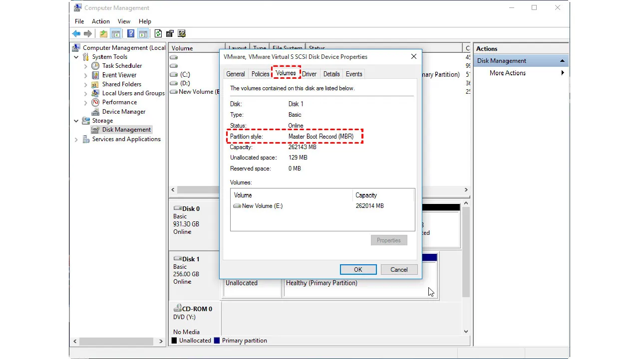 روش اول: استفاده از Disk Management (گرافیکی)